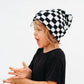 BAMBOO CUFF BEANIE- B+W Check
