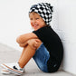 BAMBOO CUFF BEANIE- B+W Check