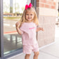 Custom Embroidered Organic Cotton Shorts Set - Pink