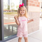 Custom Embroidered Organic Cotton Shorts Set - Pink
