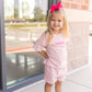 Custom Embroidered Organic Cotton Shorts Set - Pink
