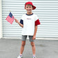 Custom Embroidered 4th of July Oversized Colorblock Tee