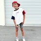 Custom Embroidered 4th of July Oversized Colorblock Tee