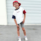 Custom Embroidered 4th of July Oversized Colorblock Tee