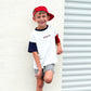 Custom Embroidered 4th of July Oversized Colorblock Tee