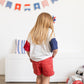 Custom Embroidered 4th of July Oversized Colorblock Tee