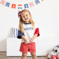 Custom Embroidered 4th of July Oversized Colorblock Tee - Star Font