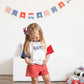 Custom Embroidered 4th of July Oversized Colorblock Tee - Star Font