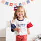 Custom Embroidered 4th of July Oversized Colorblock Tee - Star Font