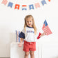 Custom Embroidered 4th of July Oversized Colorblock Tee - Star Font