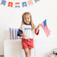 Custom Embroidered 4th of July Oversized Colorblock Tee - Star Font