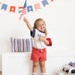Custom Embroidered 4th of July Oversized Colorblock Tee - Star Font
