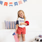 Custom Embroidered 4th of July Oversized Colorblock Tee - Star Font