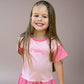Custom Embroidered Colorblock Peplum Tee and Biker Shorts Set