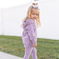 Custom Embroidered Organic Cotton Hoodie Jogger Set - Purple