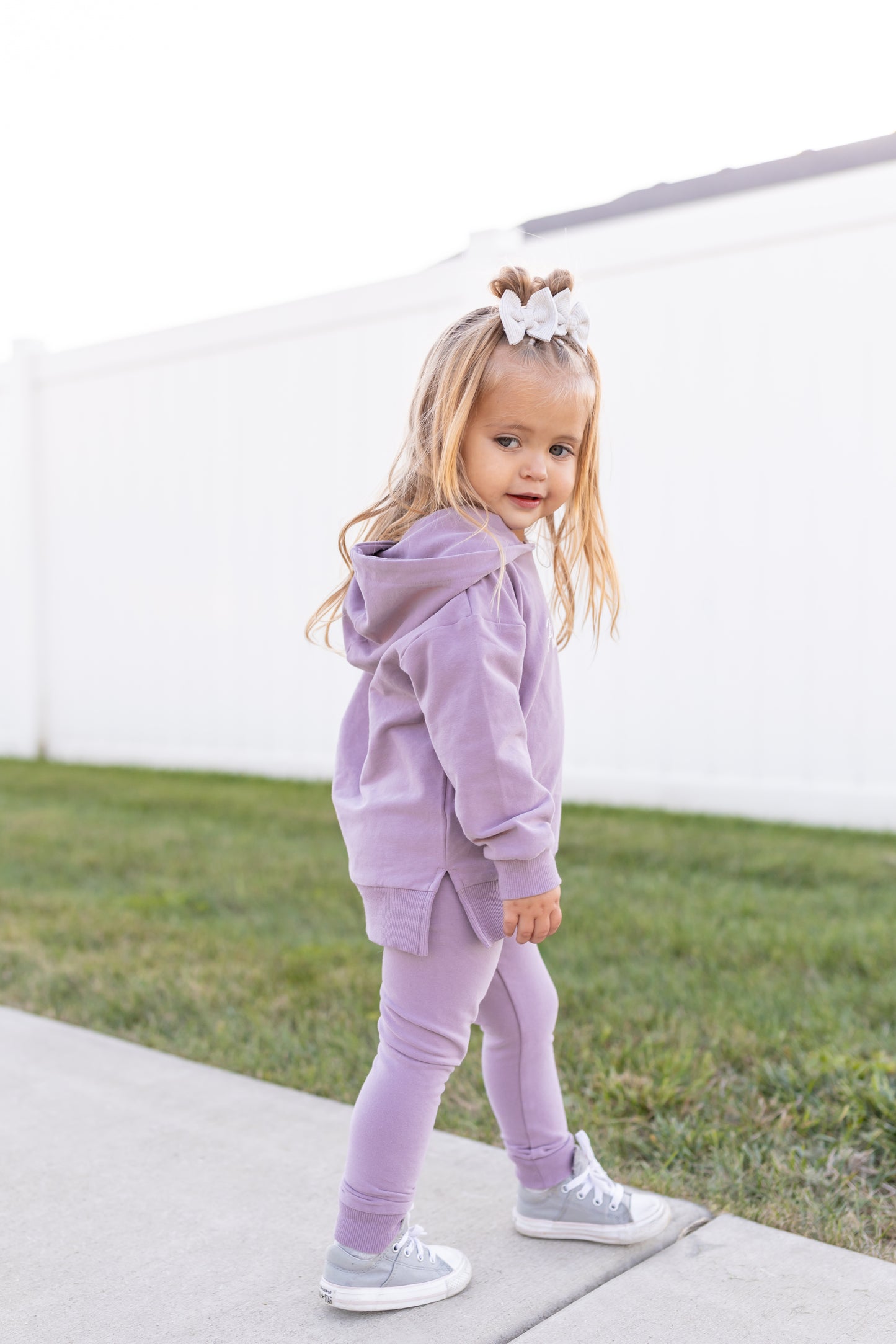 Custom Embroidered Organic Cotton Hoodie Jogger Set - Purple