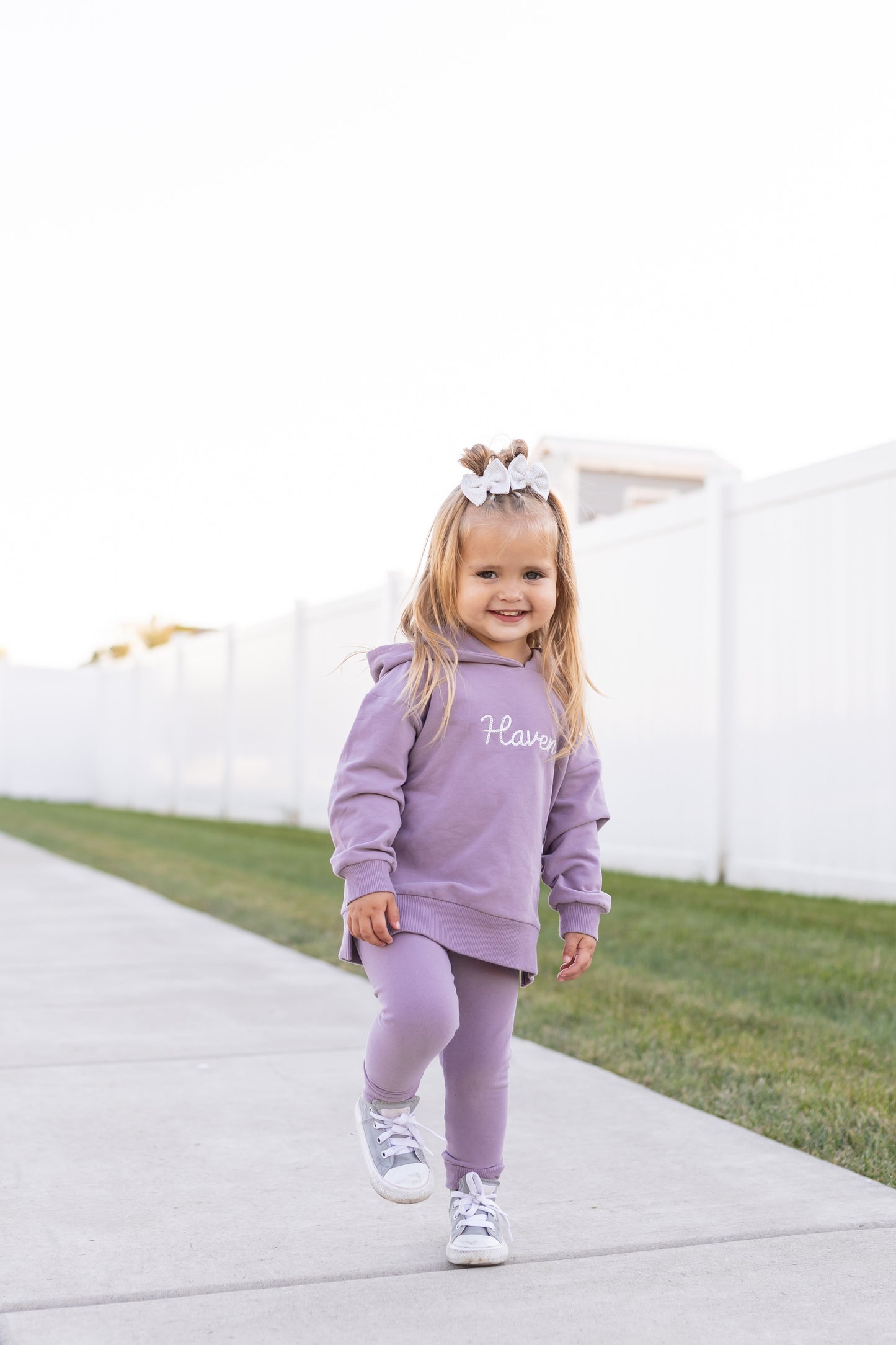 Custom Embroidered Organic Cotton Hoodie Jogger Set - Purple