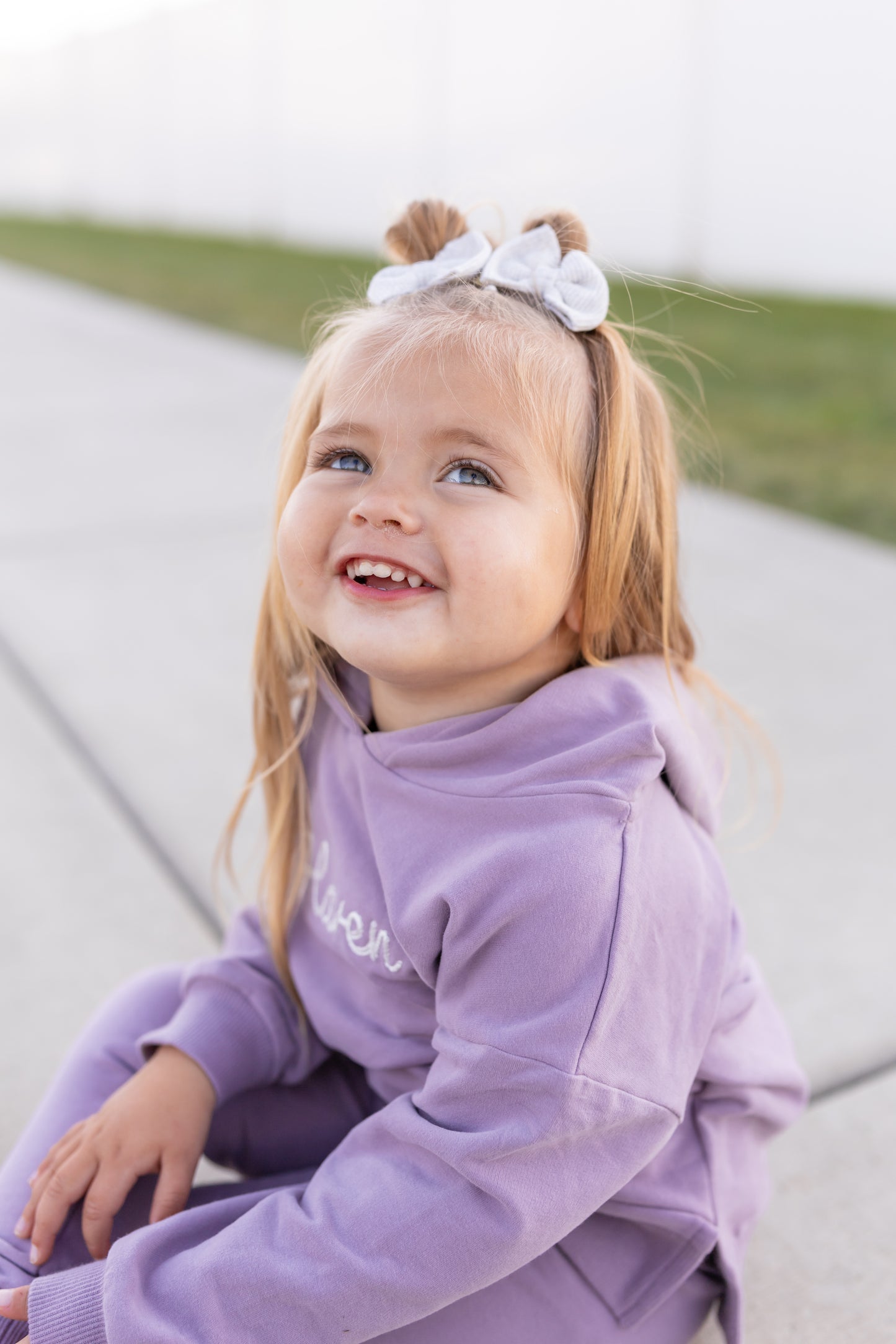 Custom Embroidered Organic Cotton Hoodie Jogger Set - Purple