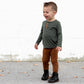 HENLEY LONG SLEEVE- Moss