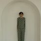 Pre-Teen Straight Leg Bamboo Pajamas | Santa Checkerboard