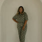 Women's Boxy Tee Lounge Set | Santa Checkerboard