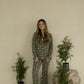 Long Sleeve Women's Bamboo Pajamas | Santa Checkerboard