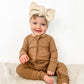 ZIP ROMPER - Mocha Ribbed