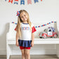 Custom Embroidered 4th of July Colorblock Peplum Set