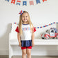 Custom Embroidered 4th of July Colorblock Peplum Set