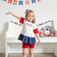 Custom Embroidered 4th of July Colorblock Peplum Set