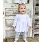 Custom Embroidered Organic Cotton Tee or T-Shirt Romper - Girly Ghost Trio