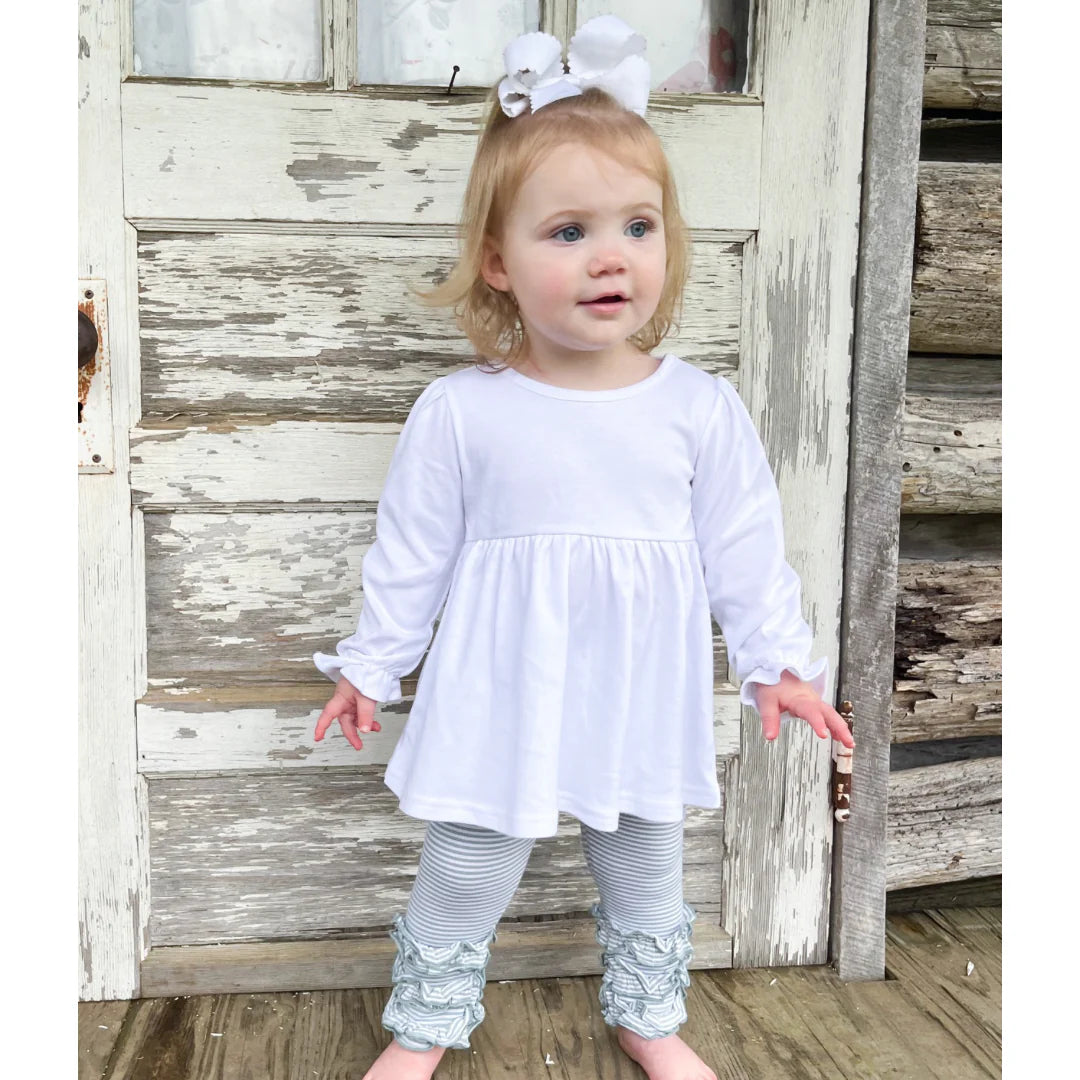 Custom Embroidered Organic Cotton Tee or T-Shirt Romper - Girly Ghost Trio