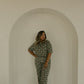 Women's Boxy Tee Lounge Set | Santa Checkerboard
