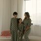 Women's Boxy Tee Lounge Set | Santa Checkerboard