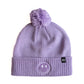 Purple Smiley Pom Pom Hat