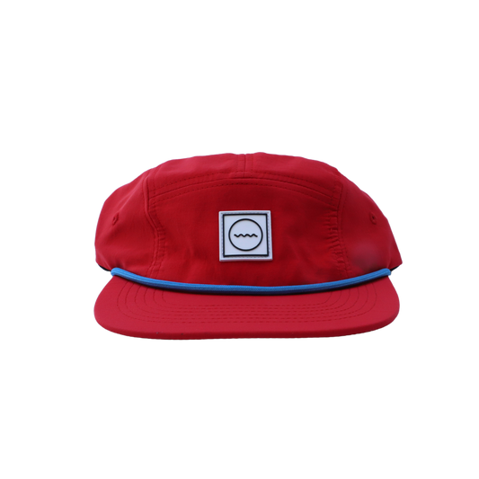 Nylon Five-Panel Hat in Red