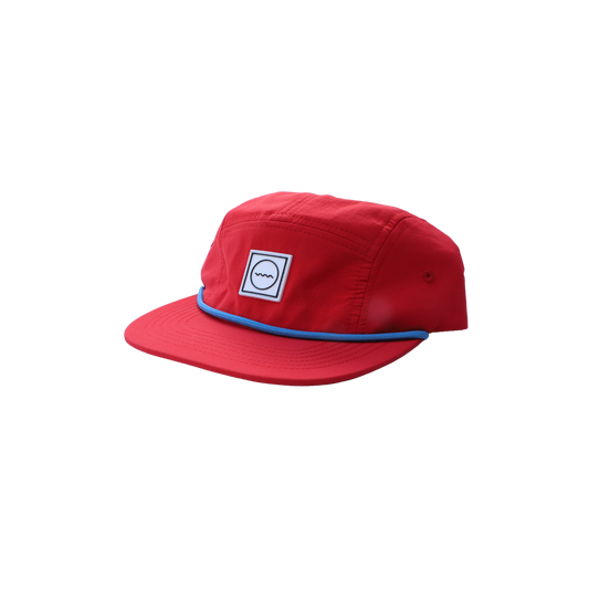 Nylon Five-Panel Hat in Red