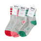 Heather Grey & Pink Stripe Socks