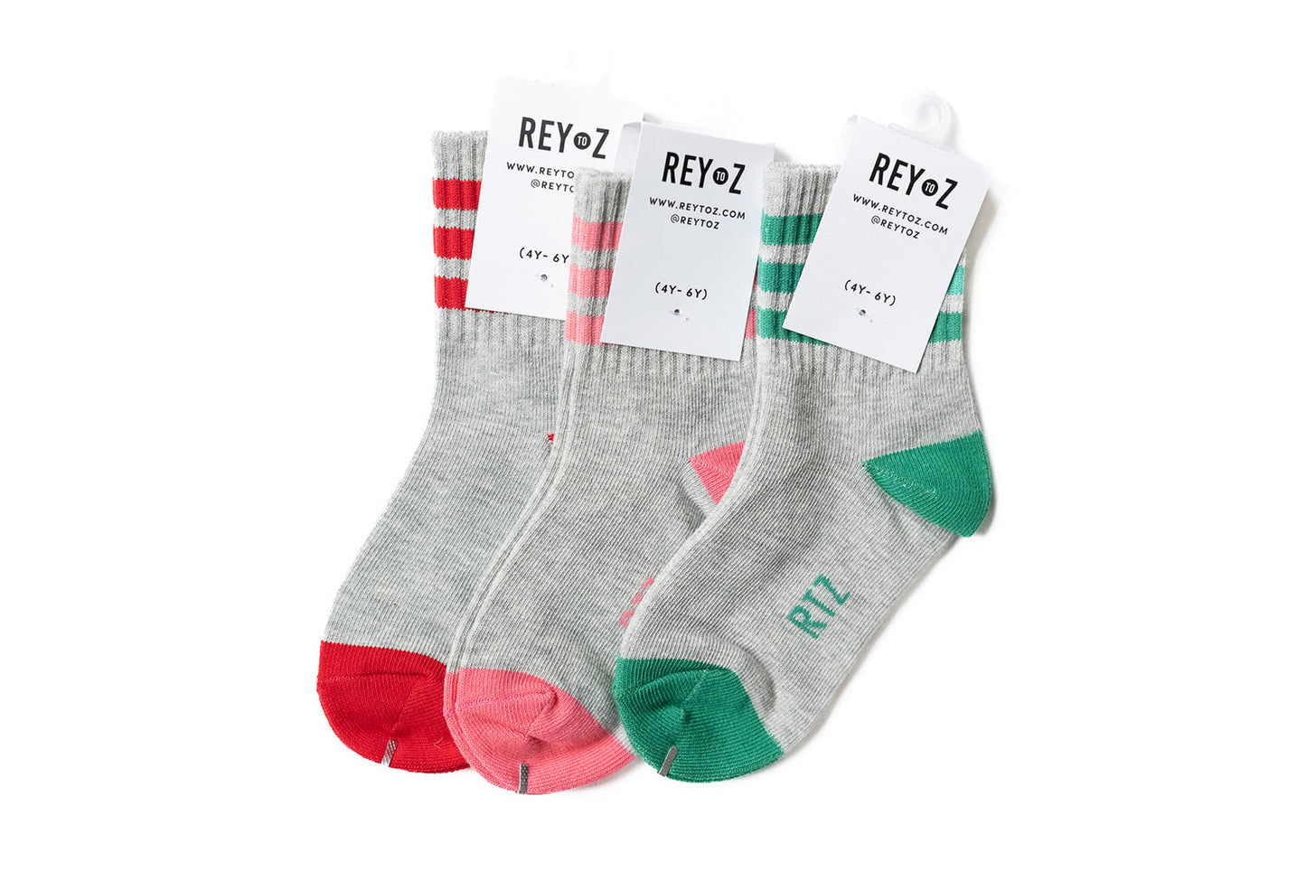 Heather Grey & Pink Stripe Socks