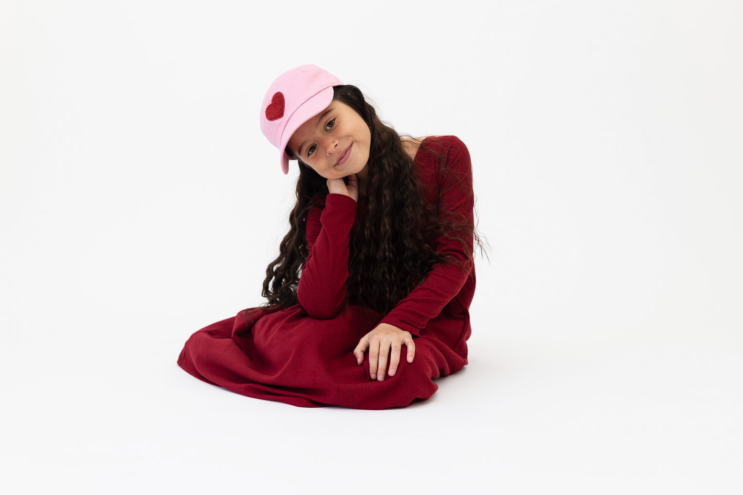 Light Pink Terry Heart Hat