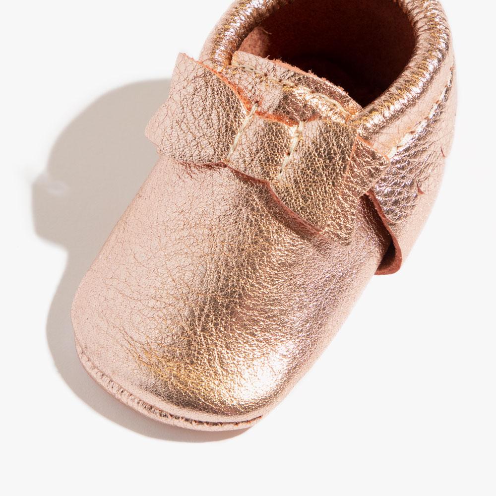 Rose Gold Bow Baby Shoe