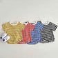 Striped Boys One Piece Short Sleeve Bodysuit