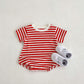 Striped Boys One Piece Short Sleeve Bodysuit