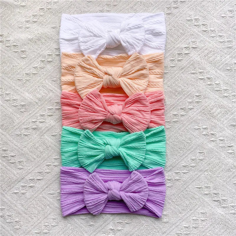 5 Pcs Ribbed Bow Headband