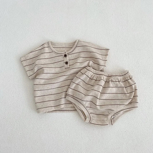 Striped Tee Bloomer Set