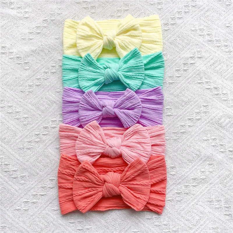 5 Pcs Ribbed Bow Headband