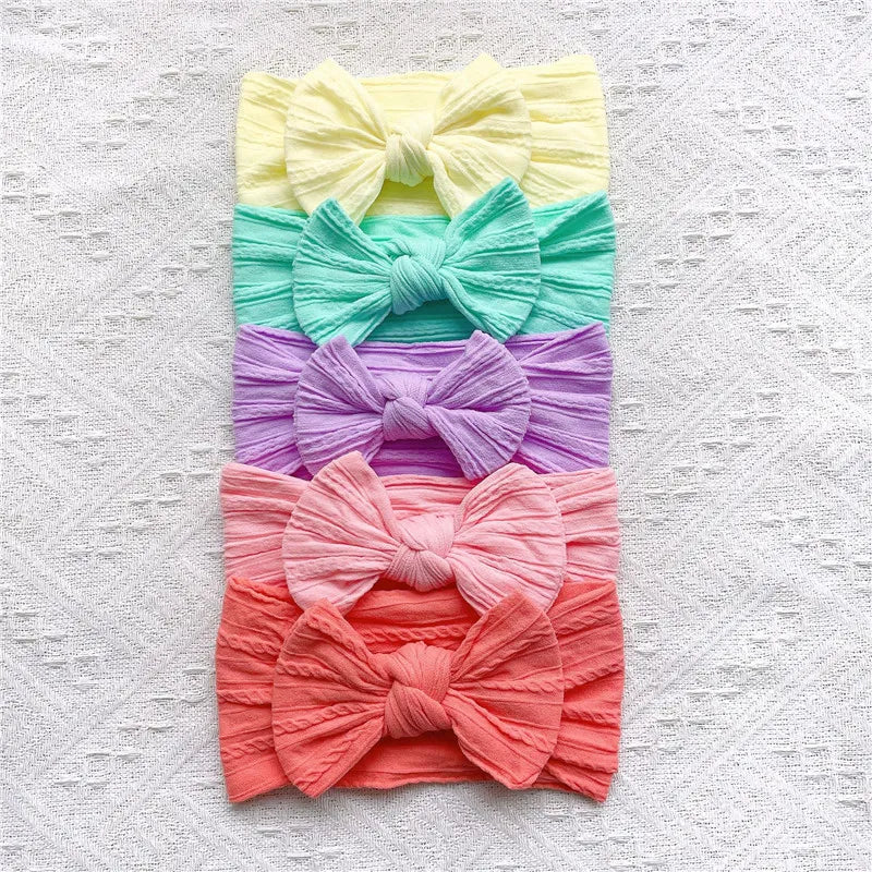 5 Pcs Ribbed Bow Headband