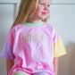 Custom Embroidered Girls Colorblock Tee & Bamboo Shorts Set
