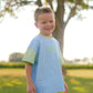 Custom Embroidered Colorblock Oversized Tee & Biker Set – Blue & Green