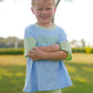 Custom Embroidered Colorblock Oversized Tee & Biker Set – Blue & Green